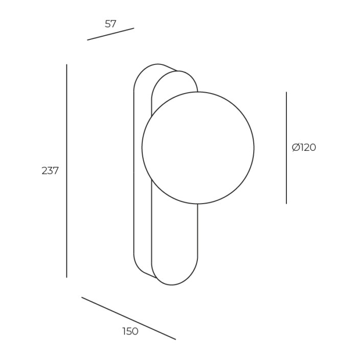 APLIQUE PERLINA LED DIMENCIONES